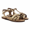 sandales croisees cuir daim metallise dore jules & jenn