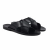 sandales croisees homme cuir noir jules & jenn