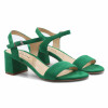 sandales moyen talon cuir daim vert jules & jenn