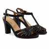 sandales talon brides cuir noir jules & jenn