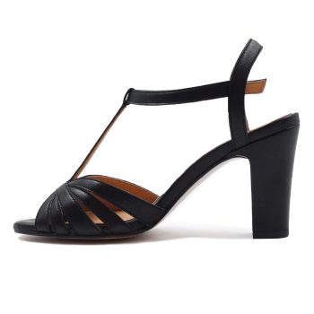 vue interieur sandales talon brides cuir noir jules & jenn