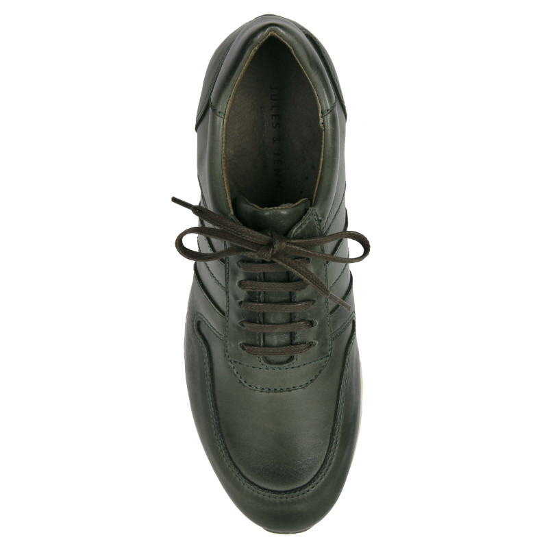 vue dessus sneakers cuir vert JULES & JENN