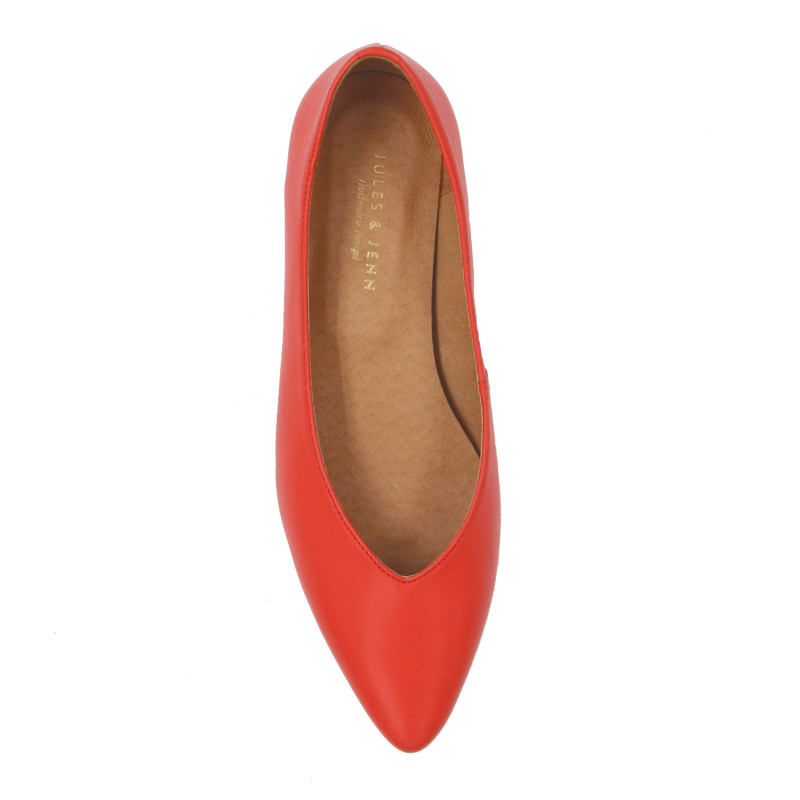vue dessus ballerines cuir corail jules & jenn