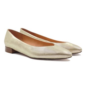 ballerines cuir métallisé doré jules & jenn