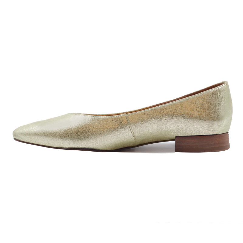 vue intérieur ballerines cuir métallisé doré jules & jenn