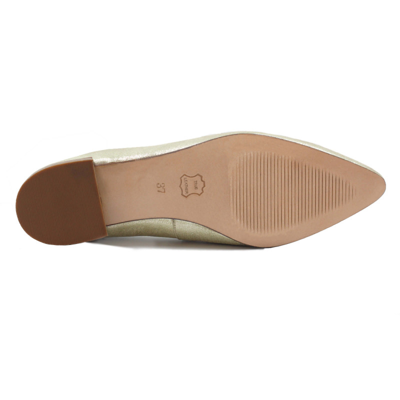 vue dessous ballerines cuir métallisé doré jules & jenn