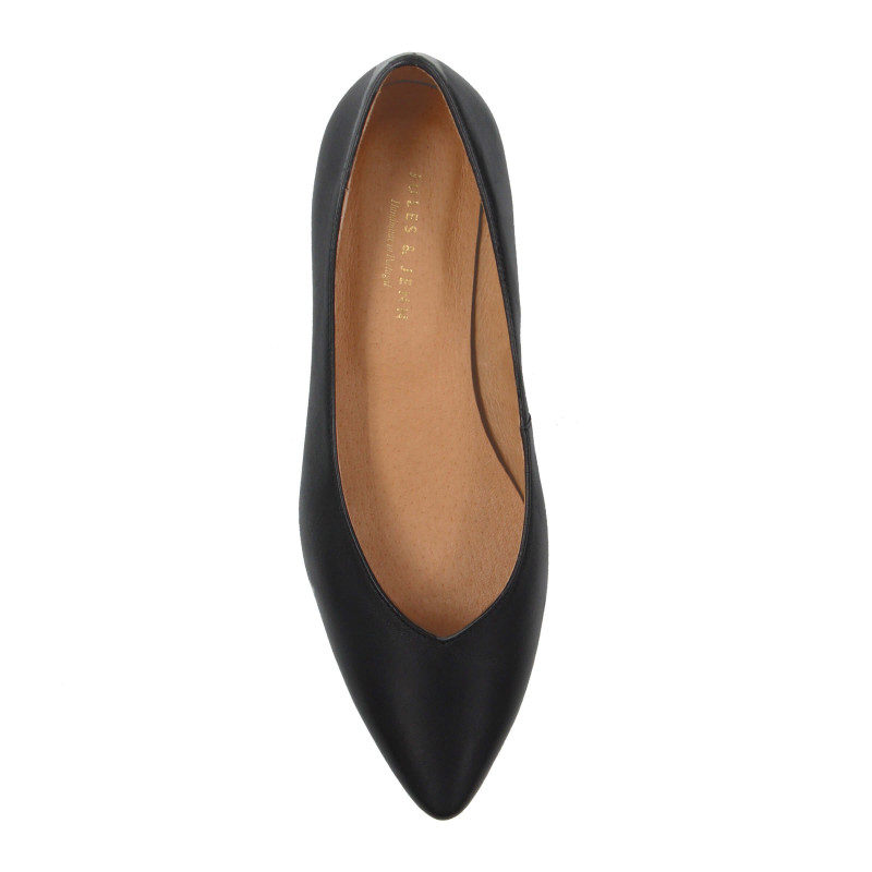 vue dessus ballerines cuir noir jules & jenn