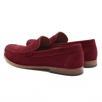 vue arrière mocassins urbains cuir velours bordeaux jules & jenn