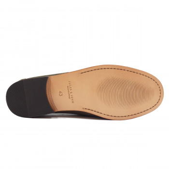 vue dessous mocassins urbains cuir velours kaki jules & jenn