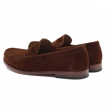 vue arrière mocassins urbains cuir velours marron jules & jenn