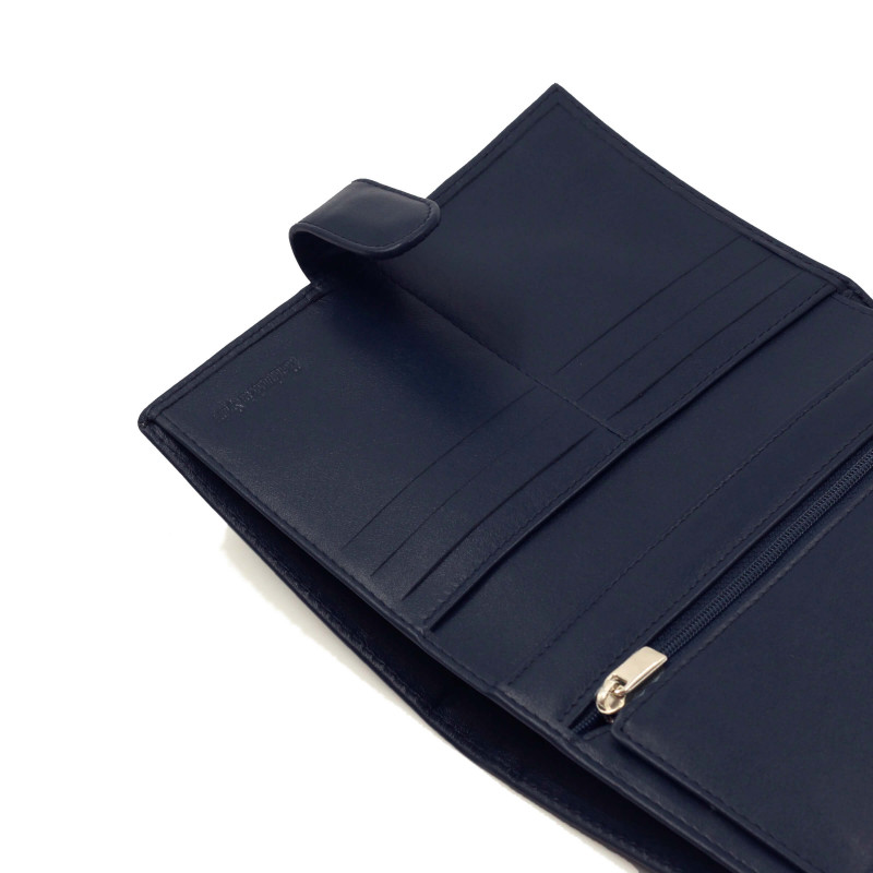 vue interieur portefeuille porte-chequier bleu jules & jenn