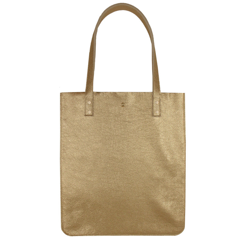 sac cabas plat cuir graine dore jules & jenn