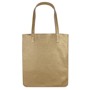 vue arriere sac cabas plat cuir graine dore jules & jenn