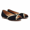 ballerines bout ouvert cuir velours noir jules & jenn