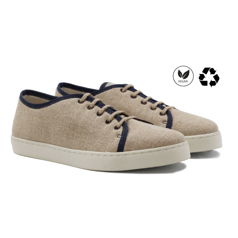 baskets lin beige bleu jules & jenn