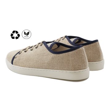 vue arriere baskets lin beige bleu jules & jenn