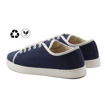 vue arriere baskets lin bleu beige jules & jenn