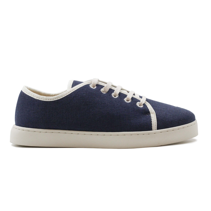 vue exterieur baskets lin bleu beige jules & jenn
