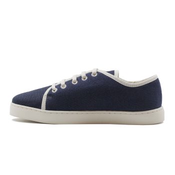 vue interieur baskets lin bleu beige jules & jenn