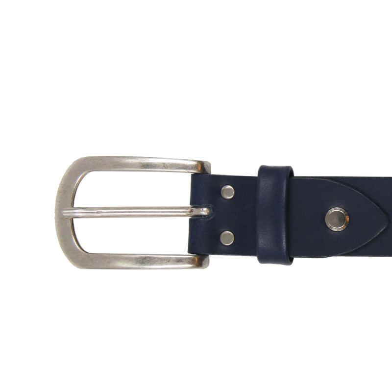 vue boucle ceinture aventure cuir bleu jules & jenn
