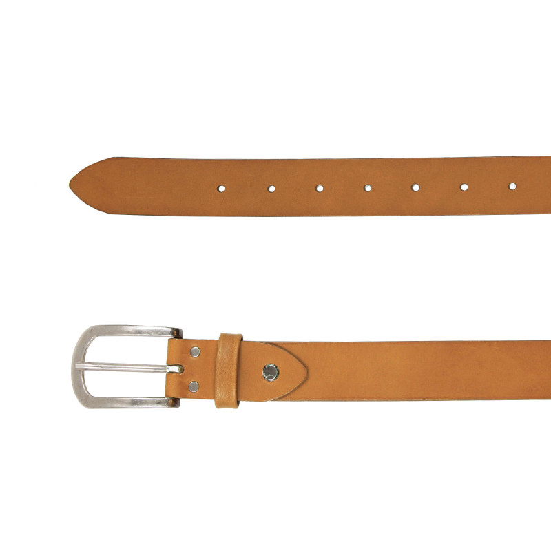 vue dessus ceinture aventure cuir camel jules & jenn