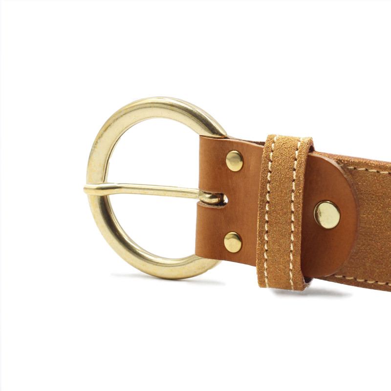 vue boucle ceinture boheme cuir daim camel jules & jenn
