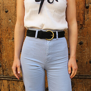 vue posee ceinture boheme cuir daim noir jules & jenn