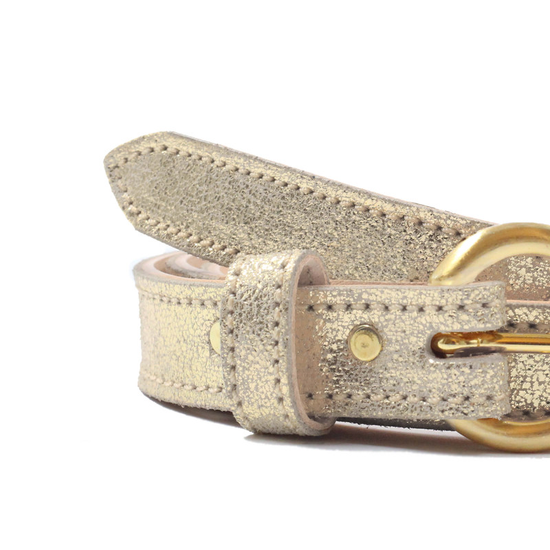 vue serree ceinture boucle or cuir dore metallise jules & jenn