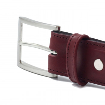 vue boucle ceinture classique cuir bordeaux jules & jenn