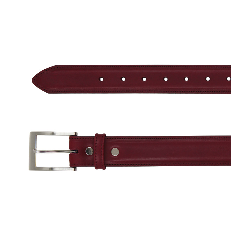 vue dessus ceinture classique cuir bordeaux jules & jenn