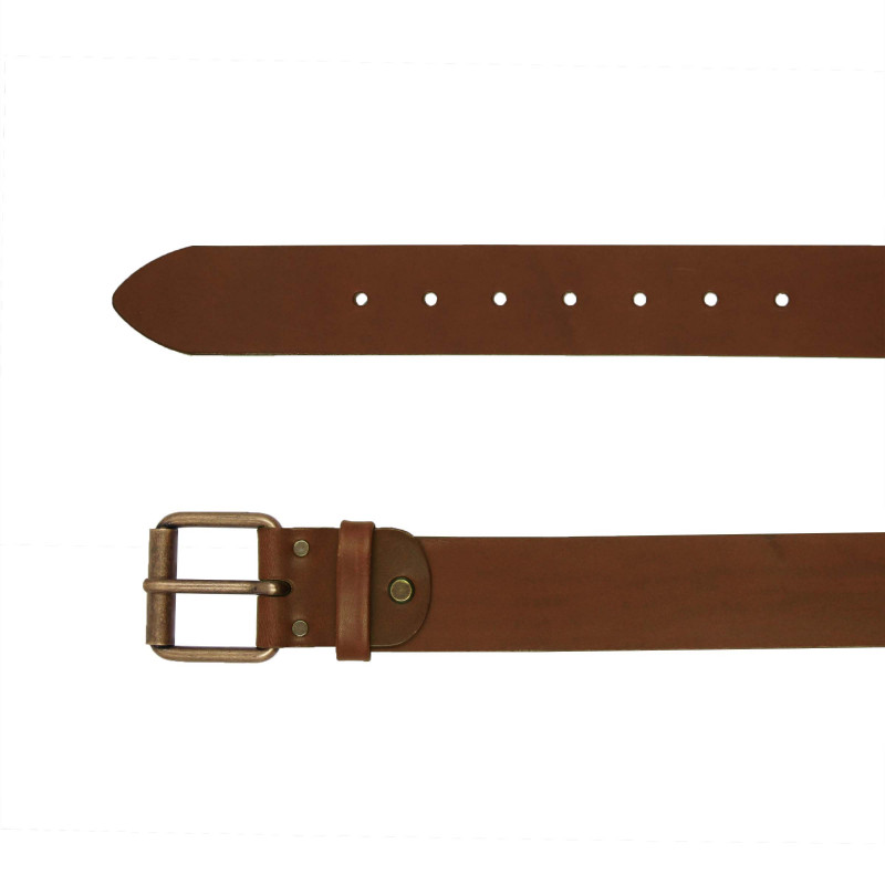 vue dessus ceinture week-end cuir cognac jules & jenn