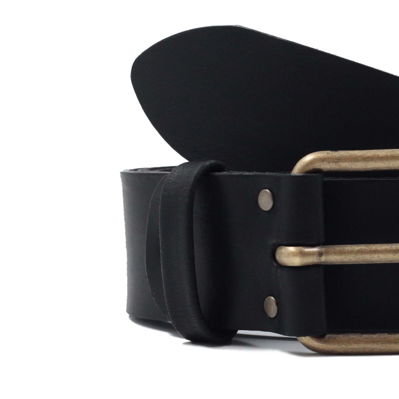 vue serree ceinture week-end cuir noir jules & jenn