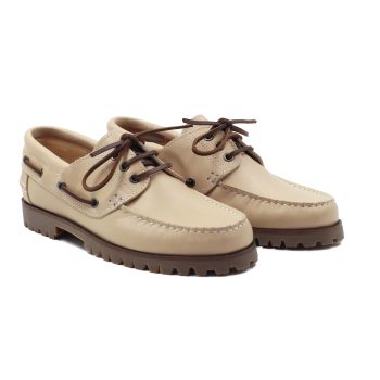 chaussure bateau crampons cuir beige jules & jenn