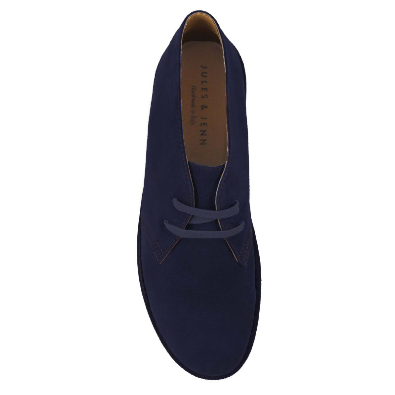 vue dessus chukka boots daim bleu jules & jenn