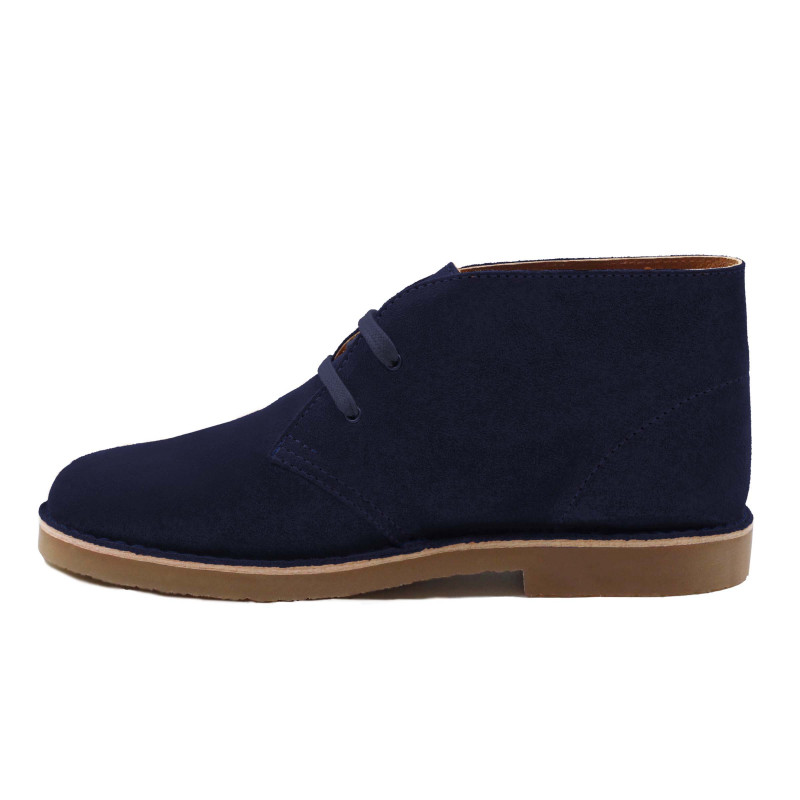 vue interieure chukka boots daim bleu jules & jenn
