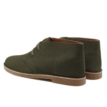 vue arriere chukka boots cuir daim kaki jules & jenn