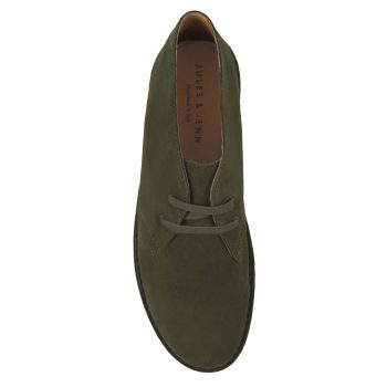 vue dessus chukka boots cuir daim kaki jules & jenn