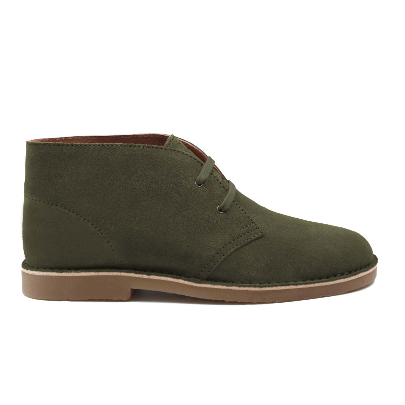 vue exterieure chukka boots cuir daim kaki jules & jenn