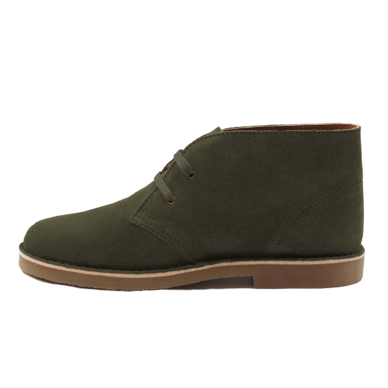 vue interieure chukka boots cuir daim kaki jules & jenn