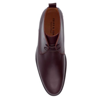 vue dessus desert boots cuir bordeaux jules & jenn
