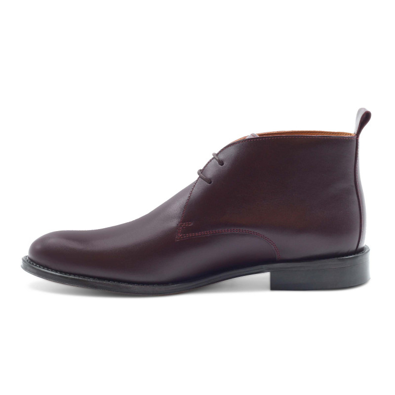 vue interieure desert boots cuir bordeaux jules & jenn