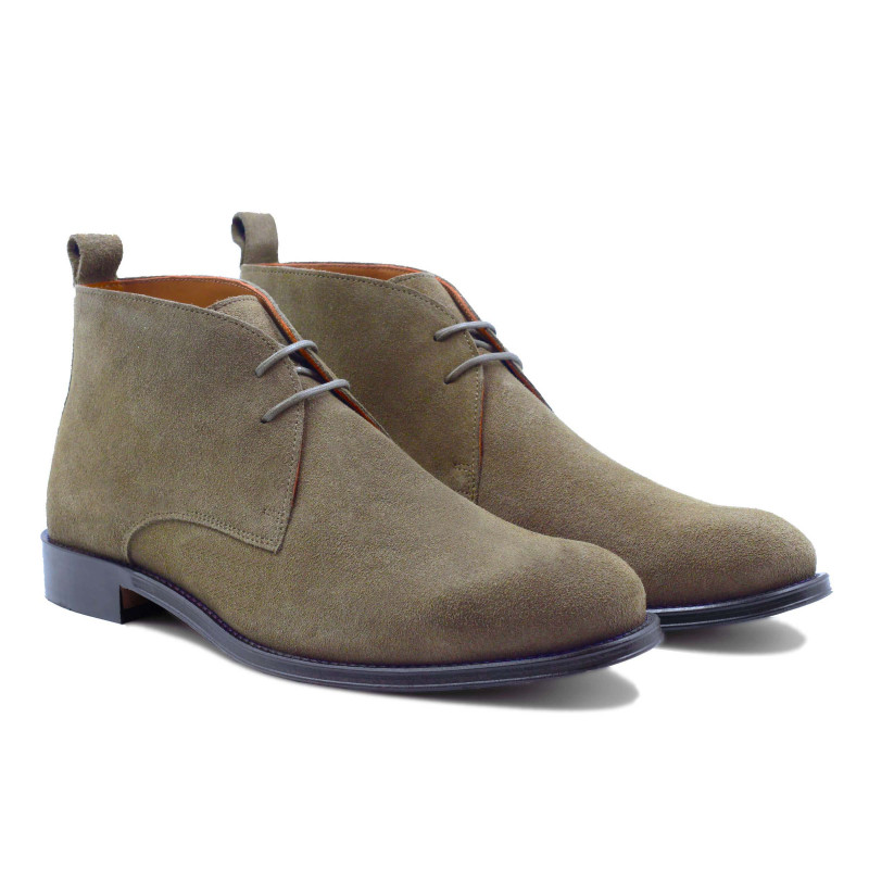 desert boots cuir daim kaki jules & jenn