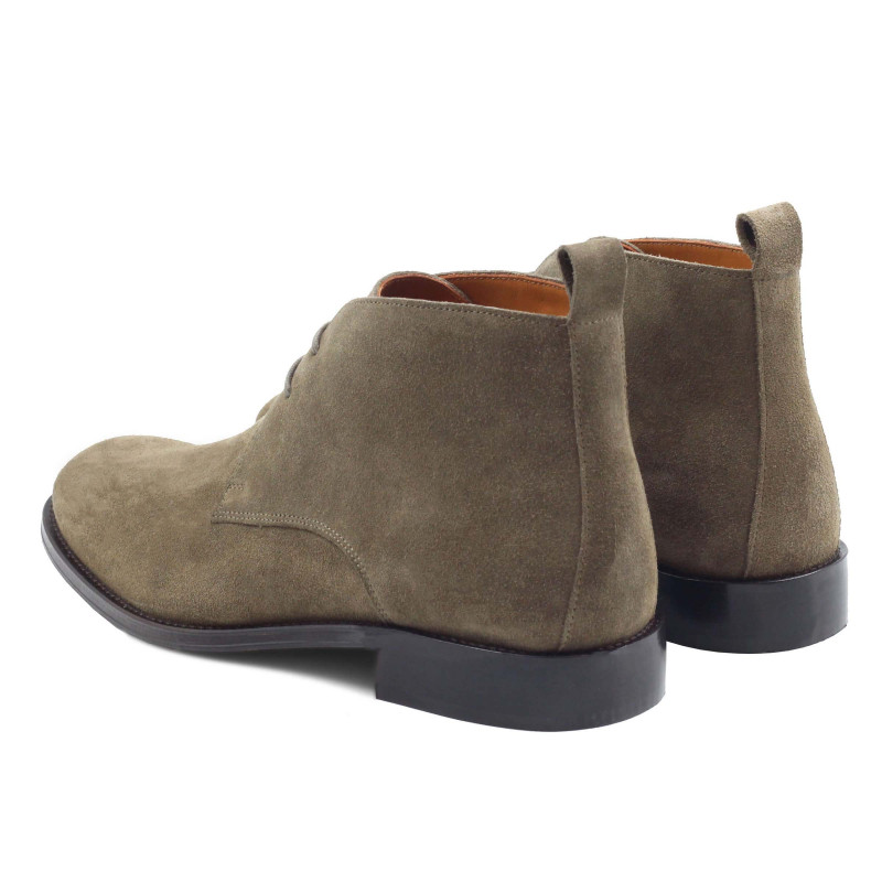 vue arriere desert boots cuir daim kaki jules & jenn