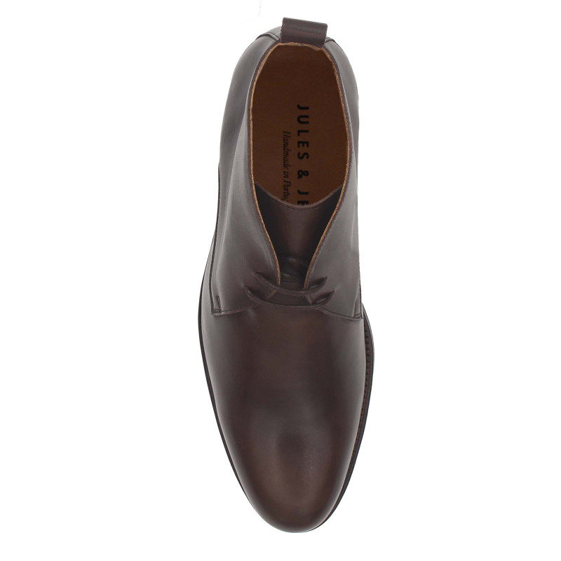 vue dessus desert boots cuir marron jules & jenn