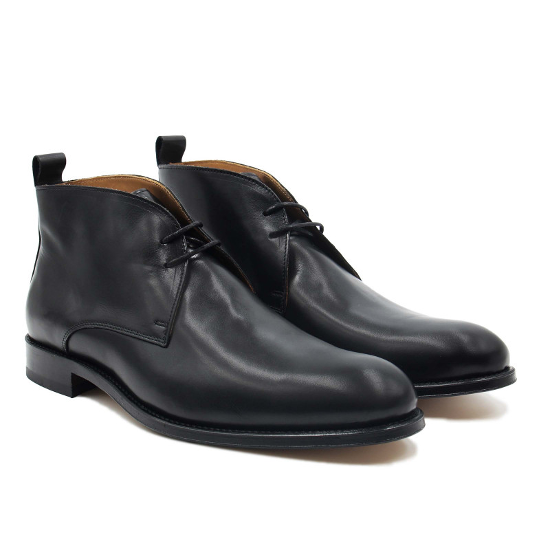 desert boots cuir noir jules & jenn