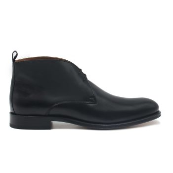 vue exterieure desert boots cuir noir jules & jenn