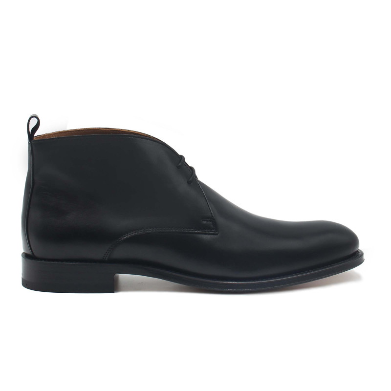 vue exterieure desert boots cuir noir jules & jenn
