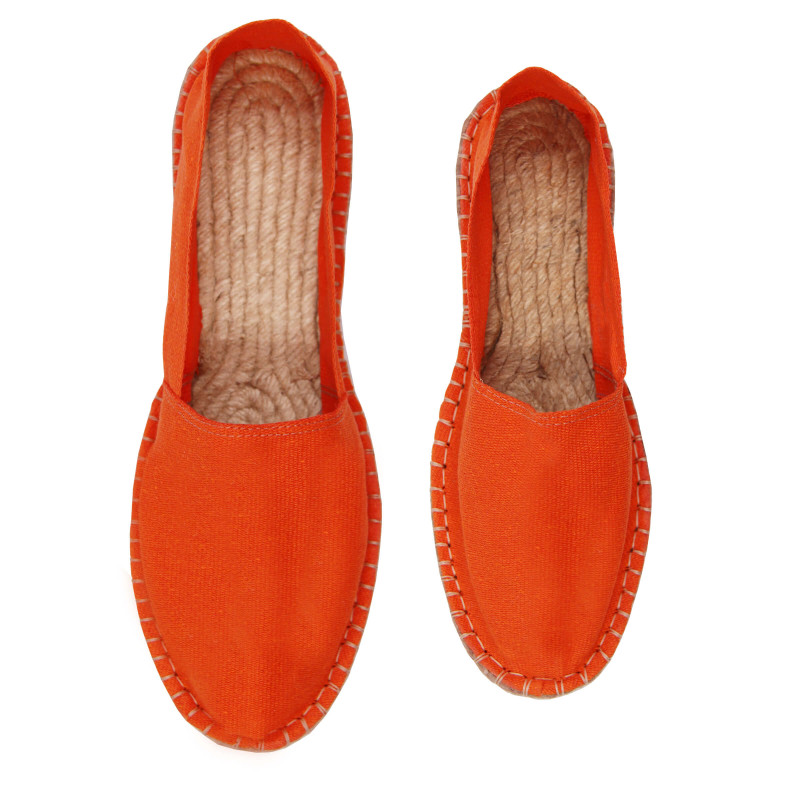 vue dessus espadrilles toile coton orange jules & jenn