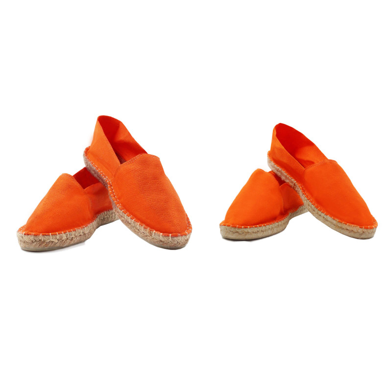 vue mixte espadrilles toile coton orange jules & jenn