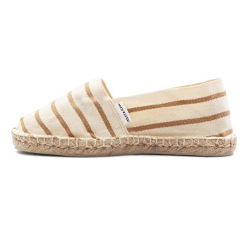 vue exterieur espadrilles toile coton rayées beige jules & jenn